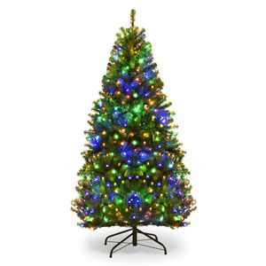 Costway Artificial Christmas Tree 1.8M Xmas Tree Decoration 11 Light Mode Multi Colour