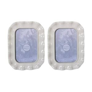 2x Urban Products Isla White Decorative Photo Frame Beaded Edge 4x6inch