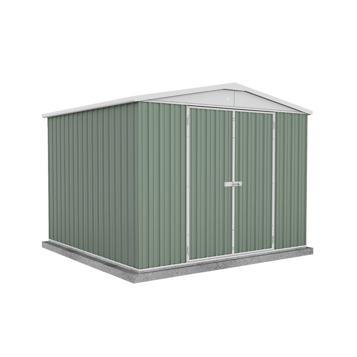 Absco Sheds 3.0 x 2.92 x 2.3m Pale Eucalypt Highlander Double Door Garden Shed