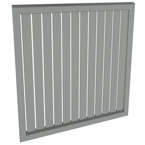 ProtectorAl 300-1000W X 300-1000H Palladium Silver Aluminium Welded Slat Panel Vertical 9mm Gap