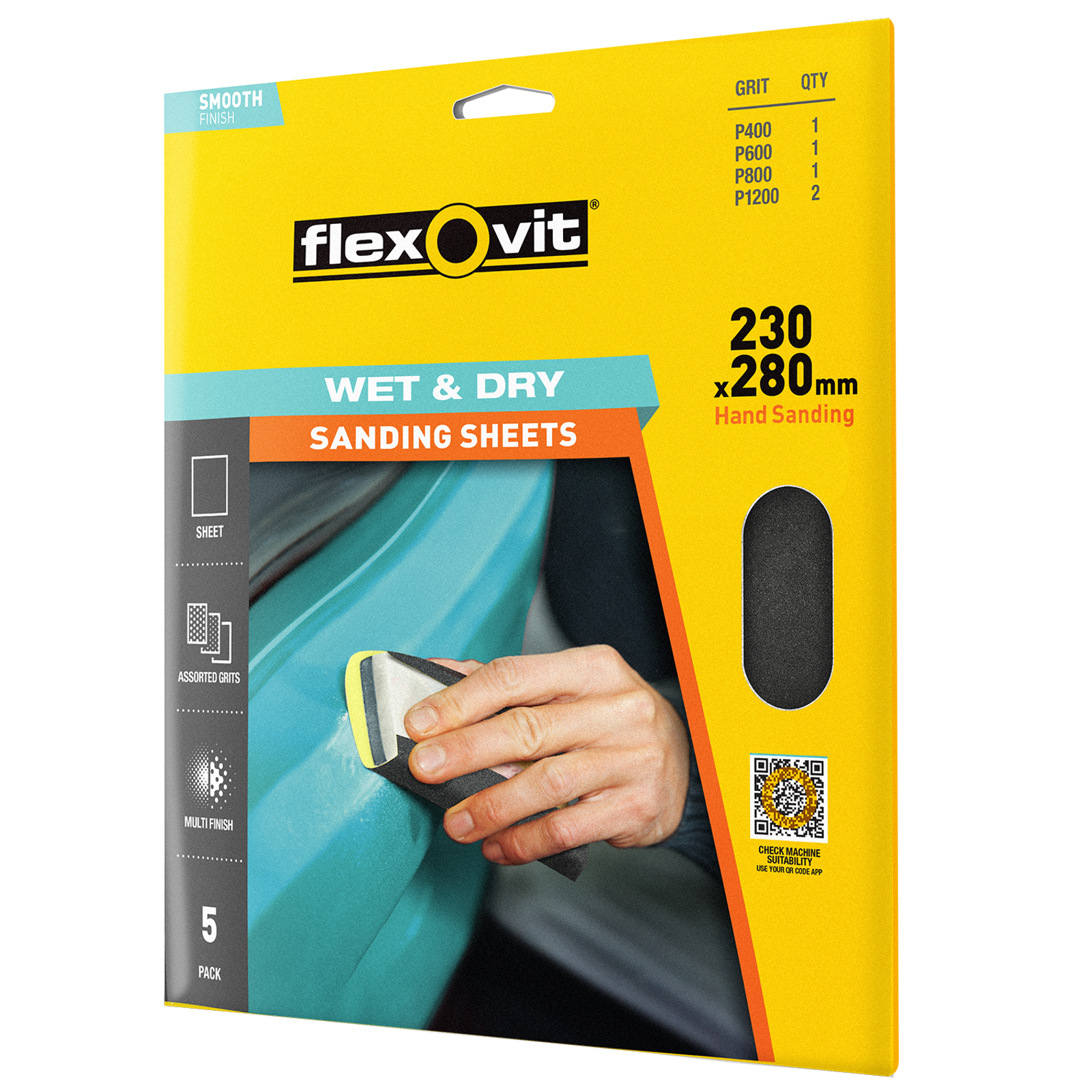Flexovit 230 X 280mm Wet and Dry Sanding Sheets - 5 Pack