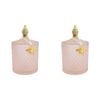 2PK LVD Glass Cruz Trinket Storage Decor Round 18.5cm - Sand
