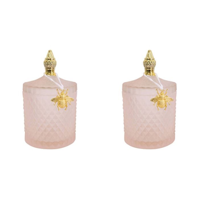 2PK LVD Glass Cruz Trinket Storage Decor Round 18.5cm - Sand