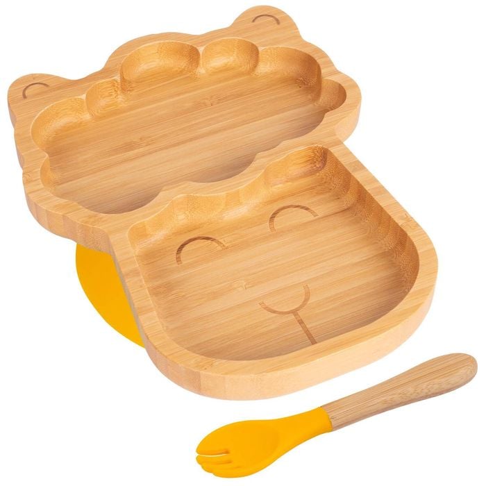 Tiny Dining Bamboo Llama Baby Weaning Plate & Fork Set