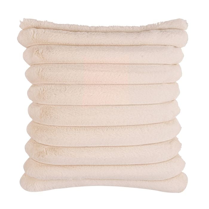 Astin Sinclair 45cm x 45cm Beige Faux Fur Rib Cushion