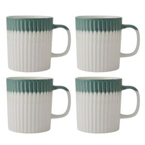 4PK Mikasa 410ml Textured Coffee Mug Cup Stoneware Green