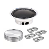 SOGA Kitchenware Bundle – Silver Grilling Plate, Divided Sauce Pan & Portable Charcoal BBQ Grill