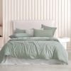 Cleverpolly Vintage Washed Microfibre Quilt Cover Set - Sage - King