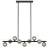 Telbix Moran Modern 9-Lights Pendant Hanging Lamp Light Metal Glass Black Smoke Matte