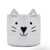 Yarra Textiles Multi-purpose Cat Shaped large storage basket (38 cm x 33 cm x 30 cm) White
