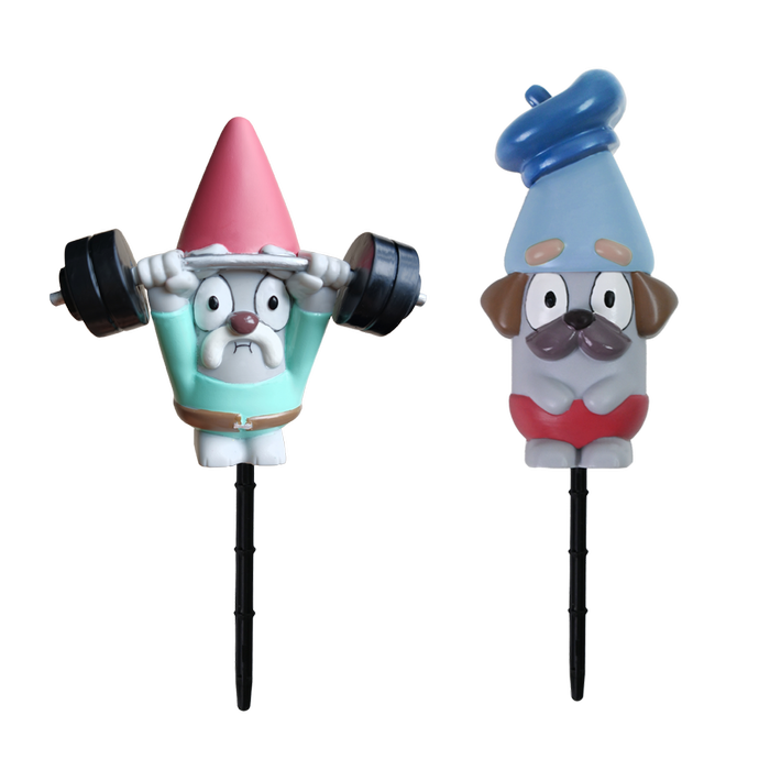 Bluey 9.5cm French Baker & Exercise Set of 2 Decorative Stake