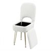 Artiss Storage Ottoman Vanity Stool Foot Stool Folding Back White