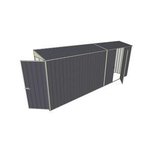 Build-a-Shed 0.8 x 5.2 x 2m Hinged Door Tunnel Shed With Single Hinged Side Door - Grey