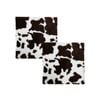SOGA 2X Coffee Cowhide Square Cushion Soft Leaning Plush Backrest Throw Seat Pillow