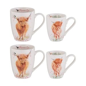 2x 2pc Ashdene Mini Me Mumma/little Coo Drinking Mug Cup Set Animal Art