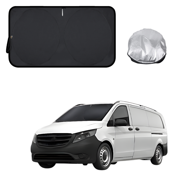 Front Windscreen Sun Shade for Mercedes-Benz Vito Van 2014 - Current (W447) - XL 160 x 100 cm - Black