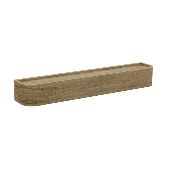 Flexi Storage Decorative Shelving 600 x 110 x 80mm Oak Coat Shelf with Hooks