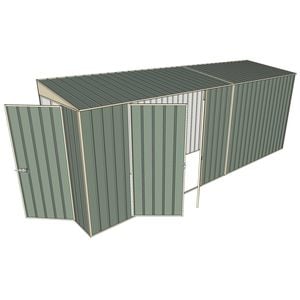 Build-A-Shed 1.2 x 5.2 x 2.0m Tunnel Shed Tunnel Hinged Door with Double Hinged Doors - Green