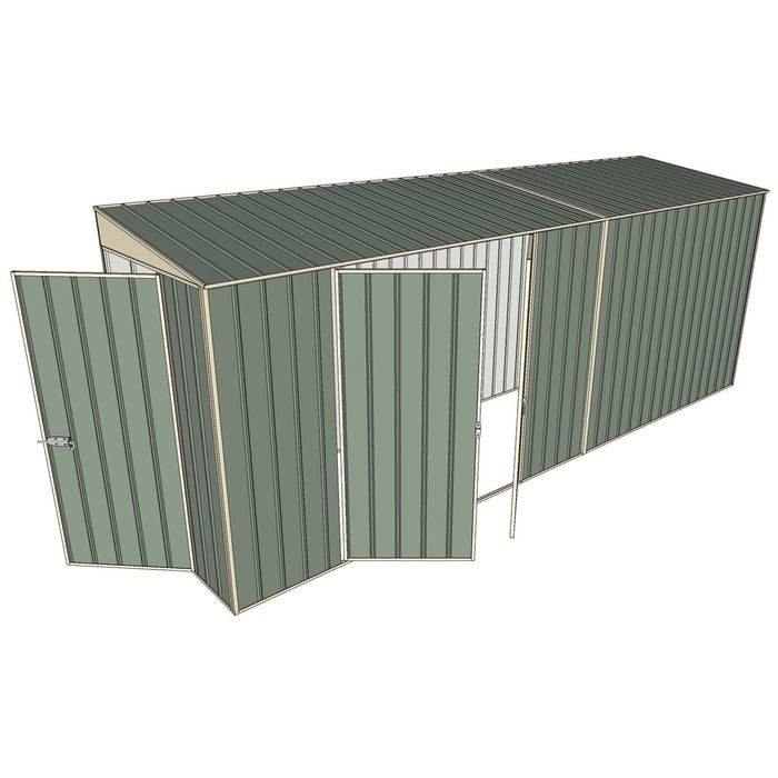 Build-A-Shed 1.2 x 5.2 x 2.0m Tunnel Shed Tunnel Hinged Door with Double Hinged Doors - Green