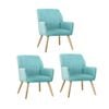 Oikiture 3x Armchair Blue Fabric