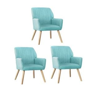 Oikiture 3x Armchair Blue Fabric