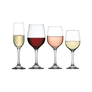 LAV 24 Piece Fame Stemware Set - Classic Goblets for White, Red, Champagne