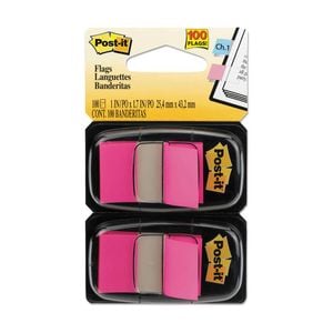 Post-it Twin Pack Flags 100pcs (Bright Pink)