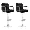 Artiss Noa Set of 2 Black PU Leather Bar Stools