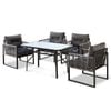ALFORDSON Dining Table Set 5PCS Black Grey 120cm