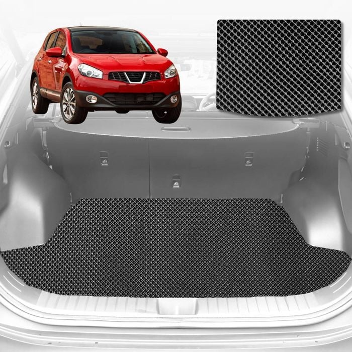 6D Diamond Car Boot Mat for Nissan Dualis J102007-2014-Cargo Mat-Black-Outback GT