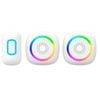 Arlec 200m White Wireless Dual Plug-in RGB Door Chime with Push Button