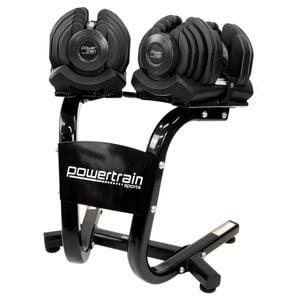 PowerTrain 80kg Adjustable Dumbbell Set With Stand