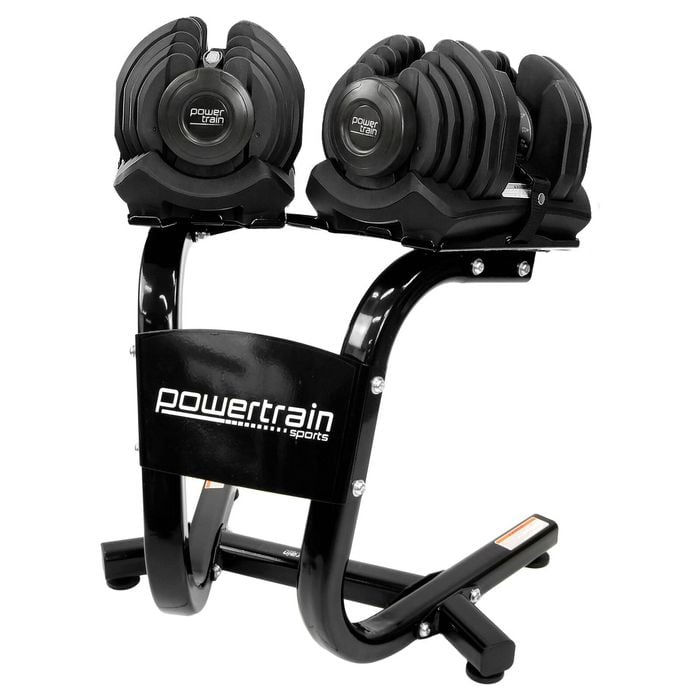 PowerTrain 80kg Adjustable Dumbbell Set With Stand