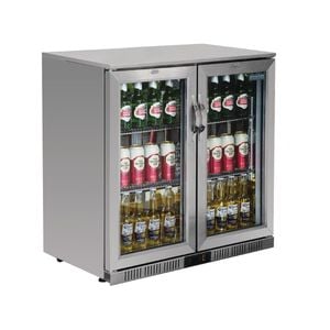 Polar G-series Counter Back Bar Cooler With Hinged Doors Stainless Steel 208ltr - Commercial Bar Fridges (gl008-a)
