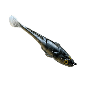 MMD FlatFish 140mm Flat Head Rigged Soft Plastic Fishing Lure Dark Night