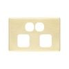 DETA Brushed Gold Finish S-Line Double Powerpoint Cover Plate - Brushed Gold
