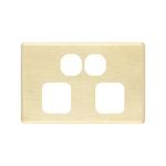 DETA Brushed Gold Finish S-Line Double Powerpoint Cover Plate - Brushed Gold