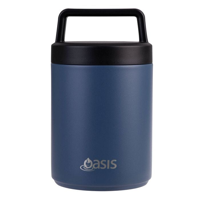 Oasis Insulated Food Flask With Spoon And Handle 480ml - Indigo