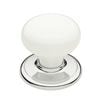 Gainsborough Bright Chrome White Classic Series Wardrobe Knobset - Bright Chrome
