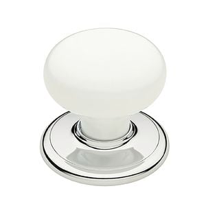 Gainsborough Bright Chrome White Classic Series Wardrobe Knobset - Bright Chrome