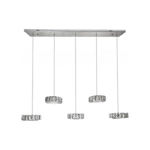 Element Lighting IAN 5 Light Crystal Pendant Tri-colour LED (Chrome)