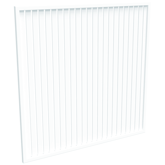 ProtectorAl 1001 - 2000 x 1001 - 2000mm Pearl White Vertical 18mm Gap Aluminium Welded Slat Panel