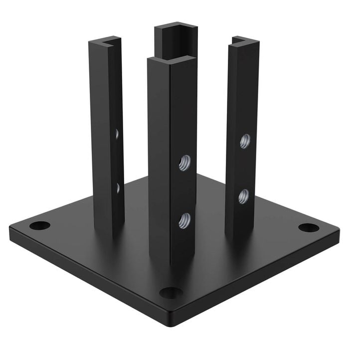 ProtectorAl 108 x 125 x 125mm Black Satin Aluminium 3 Way Post Base