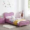 All 4 Kids Brooklyn Heart Pu Leather Single Upholstered Bed - Pink