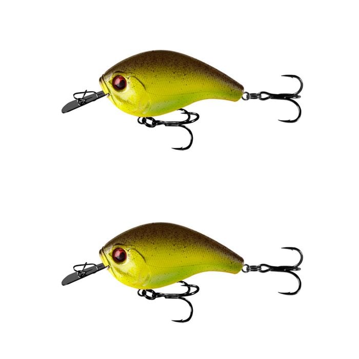 2x 13 Fishing 60mm Jabber Jaw Crankbait Fishing Lures - Chartreuse Root Beer