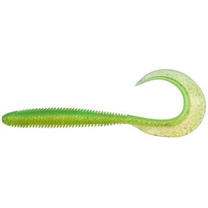 Megabass Kemuri Curly 3.5" Soft Plastic Fishing Lure Lime Chartruse Gold Flake
