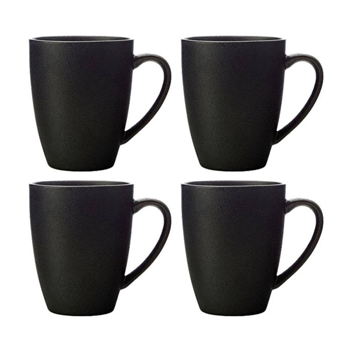 4pk Maxwell & Williams 400 Ml Caviar Collection Porcelain Coupe Mug - Black