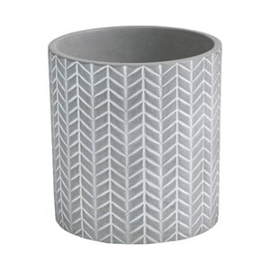 Eden 13.5cm Grey Chevron Indoor Concrete Planter