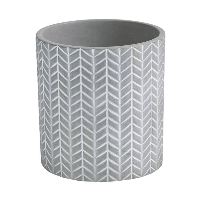 Eden 13.5cm Grey Chevron Indoor Concrete Planter