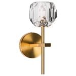 Brilliant 27.5cm Cut Glass And Satin Brass Celeste Vanity Light